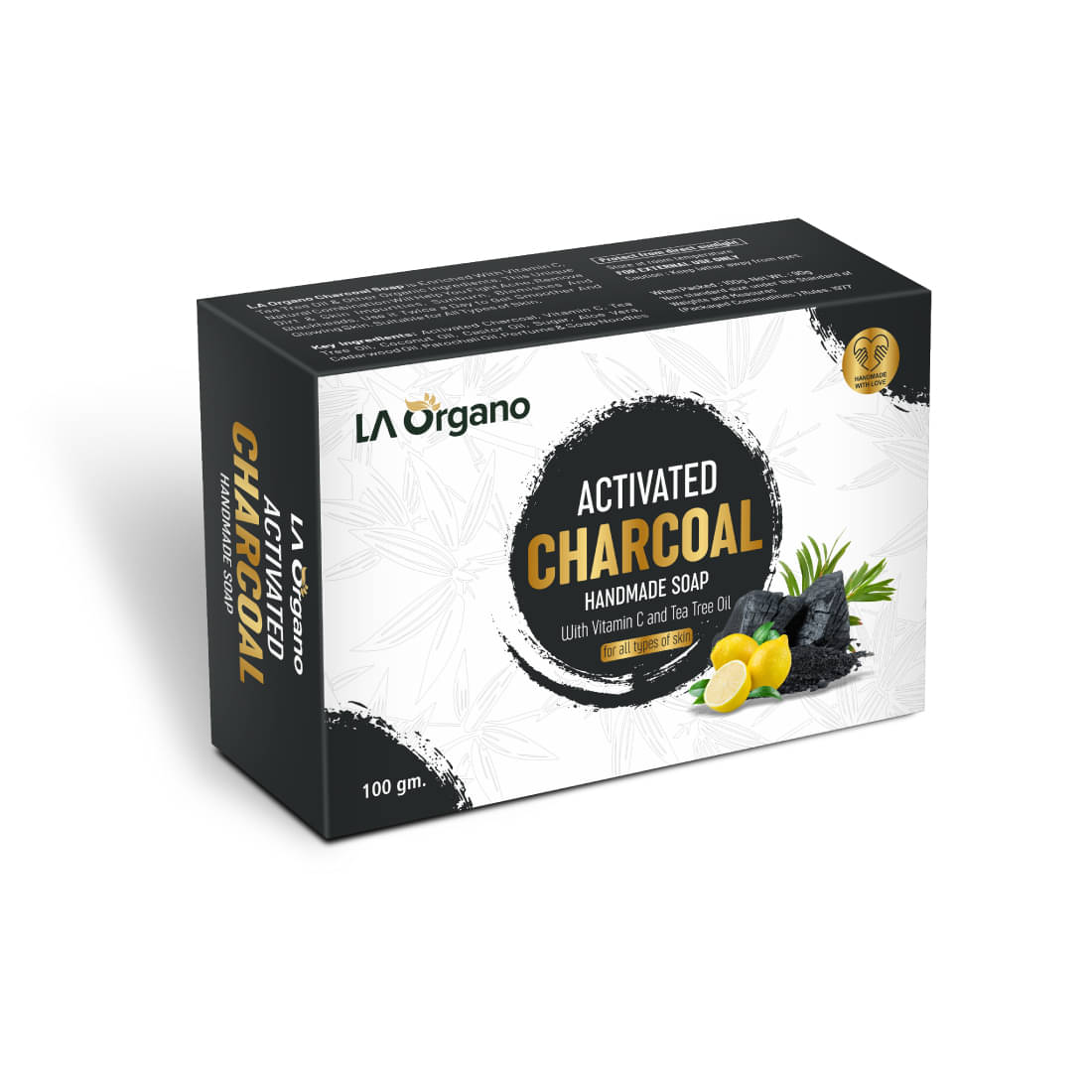 LA ORGANO Charcoal Handmade Natural Bath Bar Soap Bathing Bar 100 g LA ORGANO Charcoal Handmade Natural Bath Bar Soap Bathing Bar 100 g