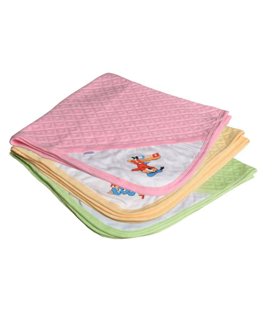 CATCUB Multi-Colour Cotton Towel cum blanket ( 72 cm × 72 cm 3 pcs )