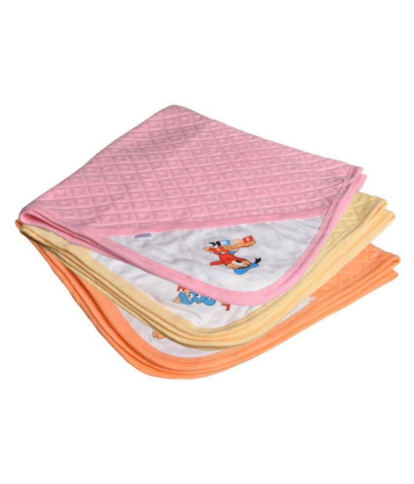 CATCUB Multi-Colour Cotton Towel cum blanket ( 72 cm × 72 cm 3 pcs )