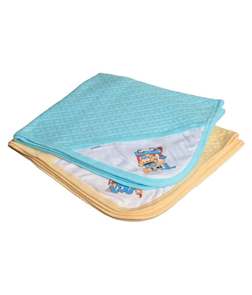 CATCUB Multi-Colour Polyester Towel cum blanket ( 72 cm × 72 cm 2 pcs )