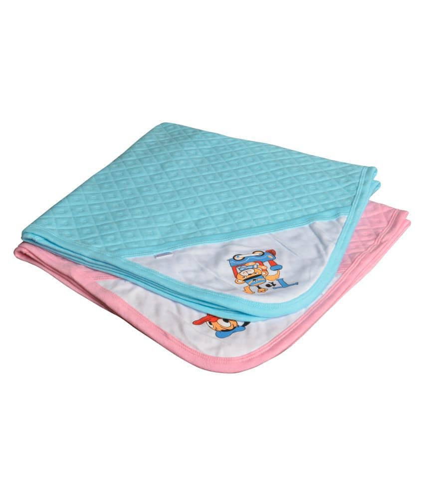 CATCUB Multi-Colour Polyester Towel cum blanket ( 72 cm × 72 cm 2 pcs )