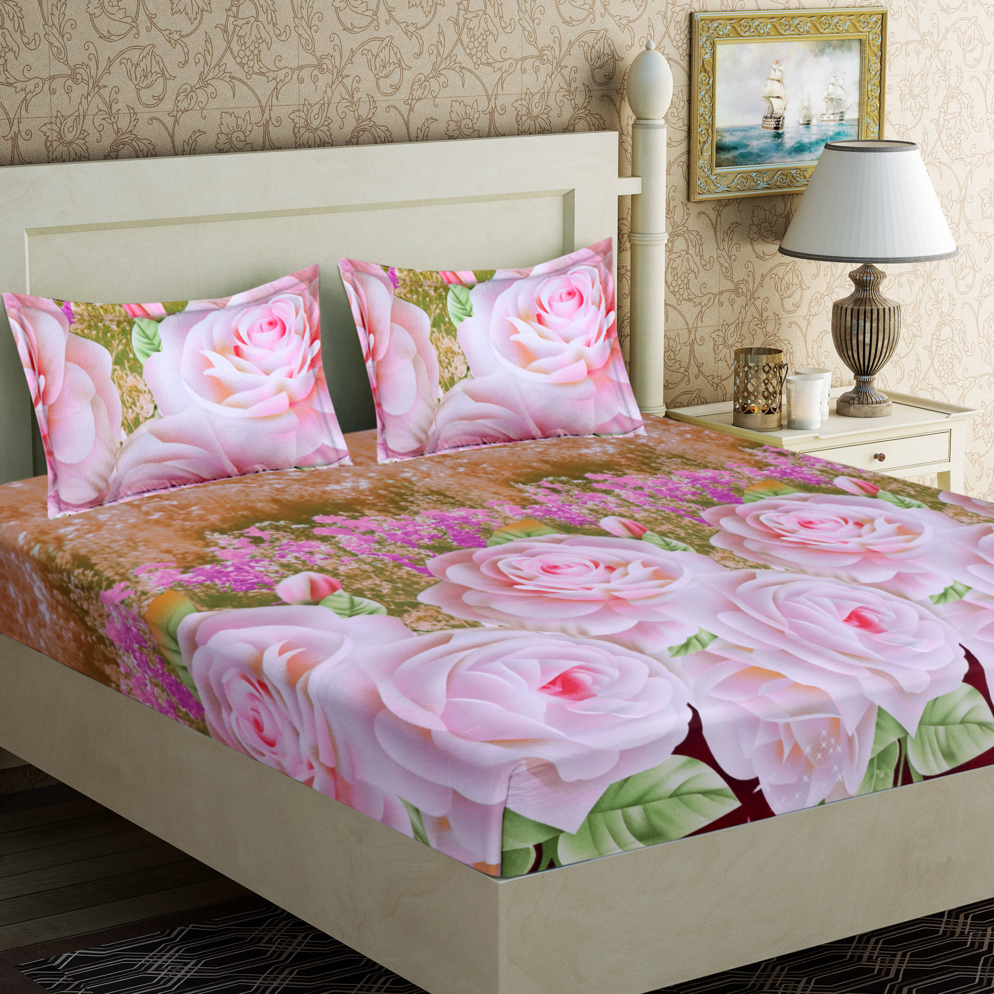Home Candy Microfibre 140 TC Double Bedsheet with 2 Pillow Covers ( 240 cm x 220 cm ) Home Candy Microfibre 140 TC Double Bedsheet with 2 Pillow Covers ( 240 cm x 220 cm )