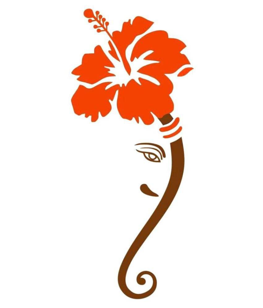     			Print Mantras God Ganesha Flower Religious & Inspirational Sticker ( 45 x 20 cms )