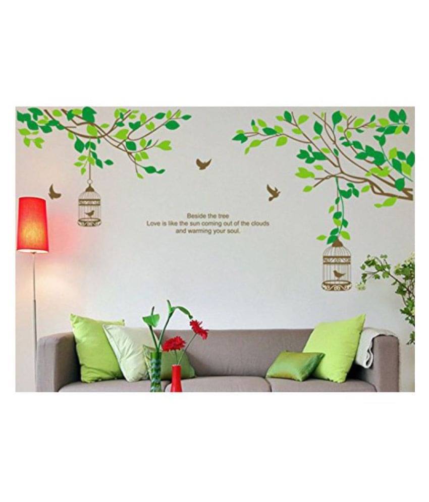 Print Mantras Tree Branches Birds Cage Wallstickers Nature Sticker ( 125 x 155 cms ) Print Mantras Tree Branches Birds Cage Wallstickers Nature Sticker ( 125 x 155 cms )