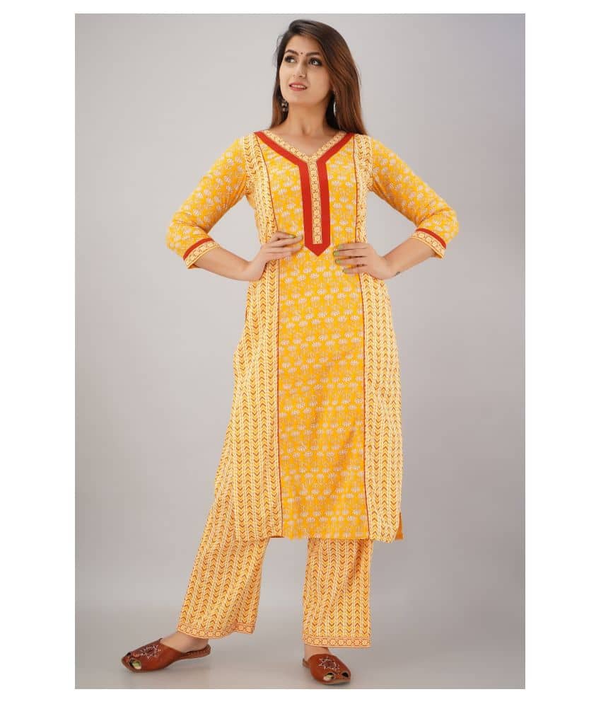 SVARCHI Cotton Kurti With Palazzo - Stitched Suit
