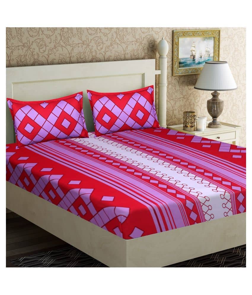 Home Candy Microfibre Double Bedsheet ( Purple )