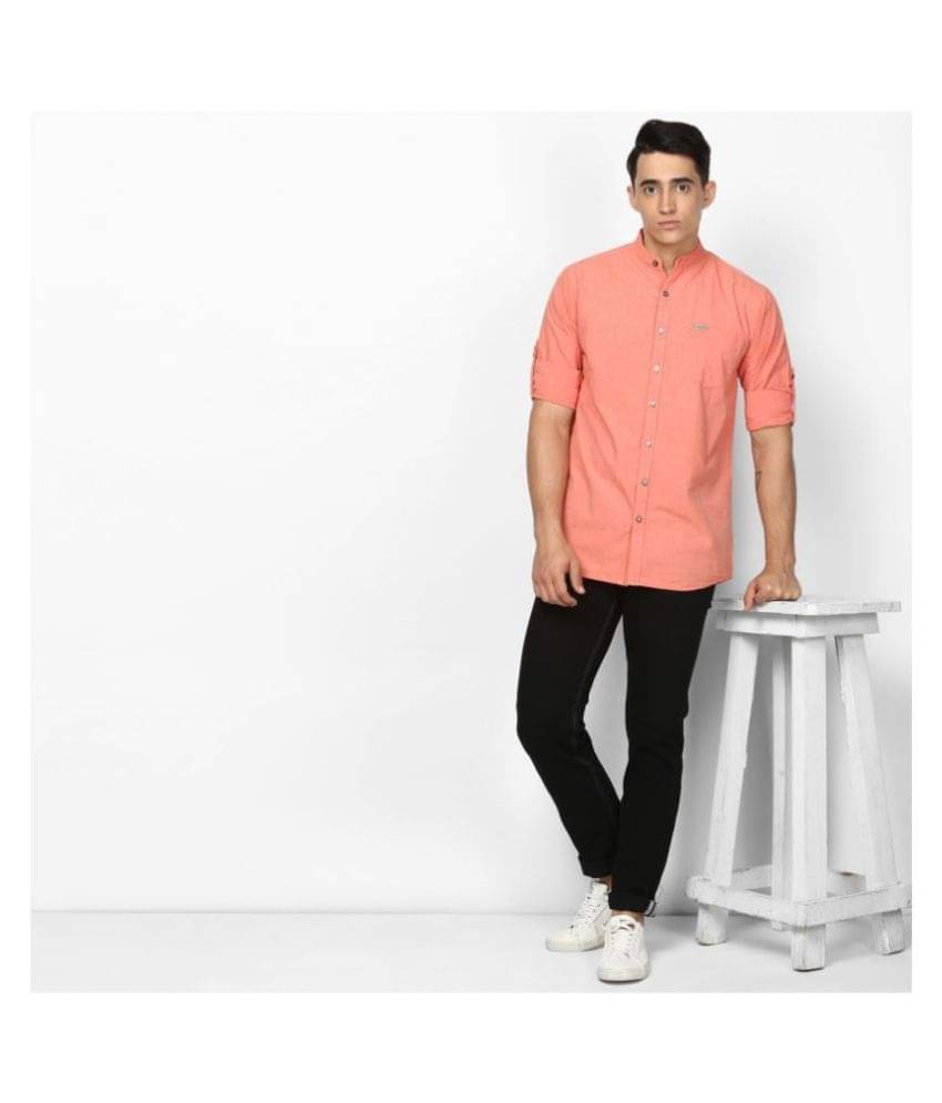     			Urbano Fashion 100 Percent Cotton Orange Shirt