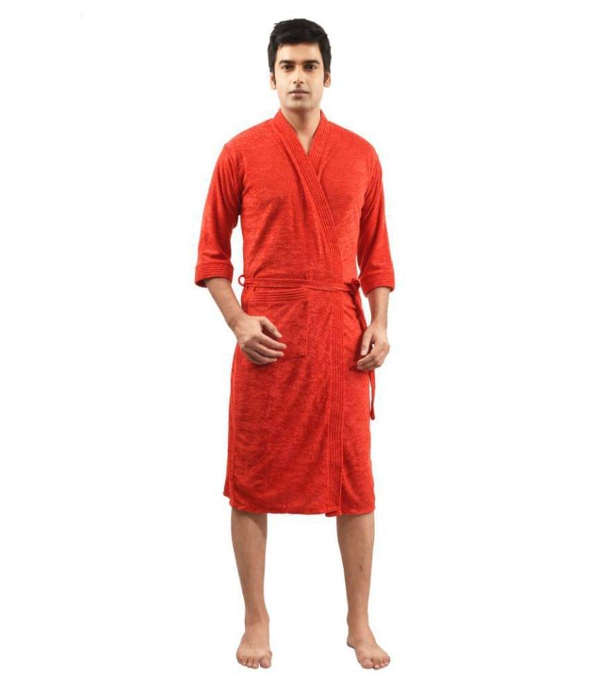    			FeelBlue Single Free Size Bathrobe Red