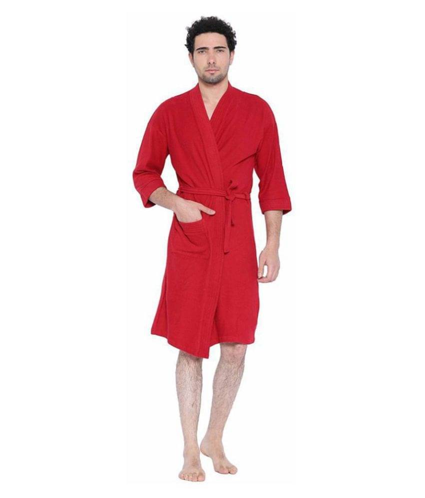     			FeelBlue Single Free Size Bathrobe Red