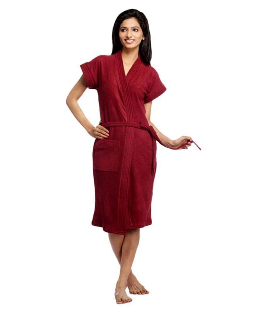     			FeelBlue Single Free Size Bathrobe Red