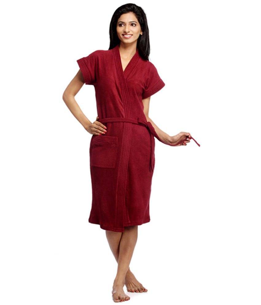     			FeelBlue Single Free Size Bathrobe Red