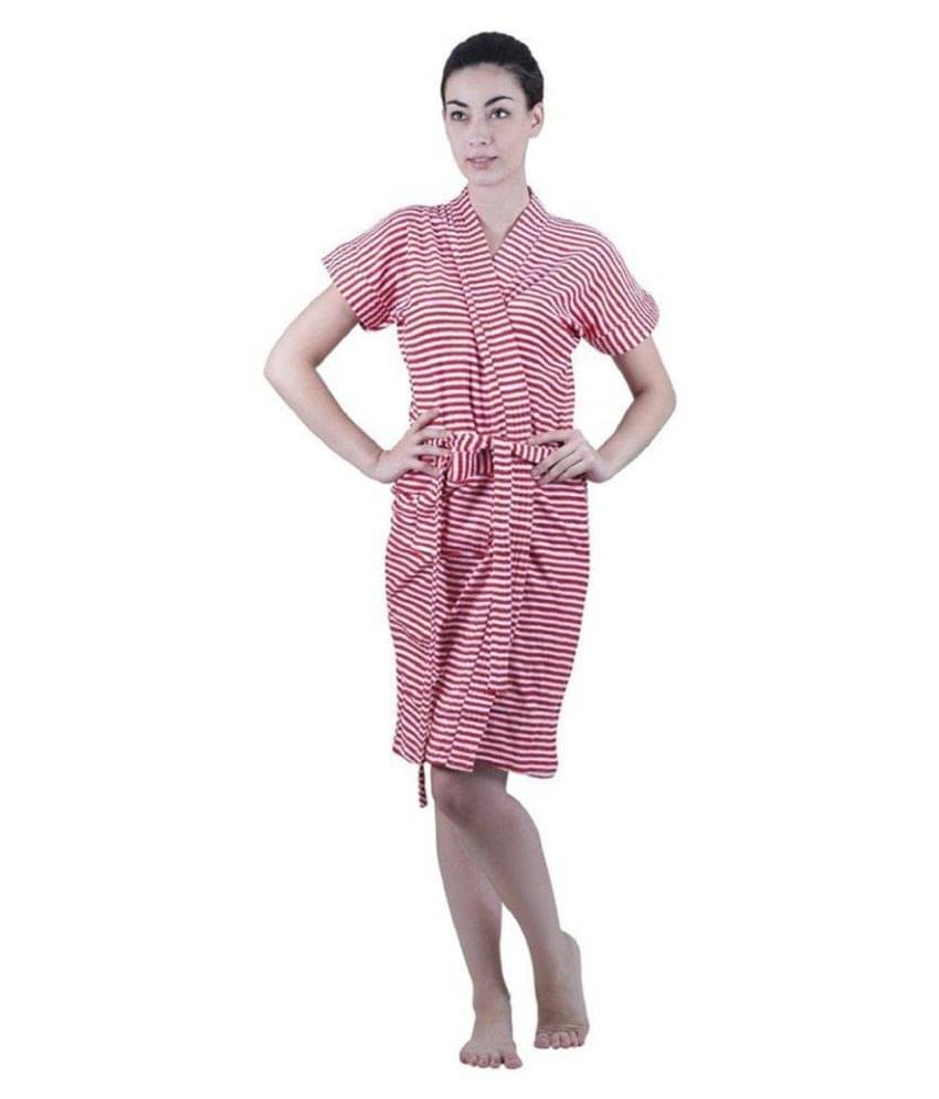     			FeelBlue Single Free Size Bathrobe Red