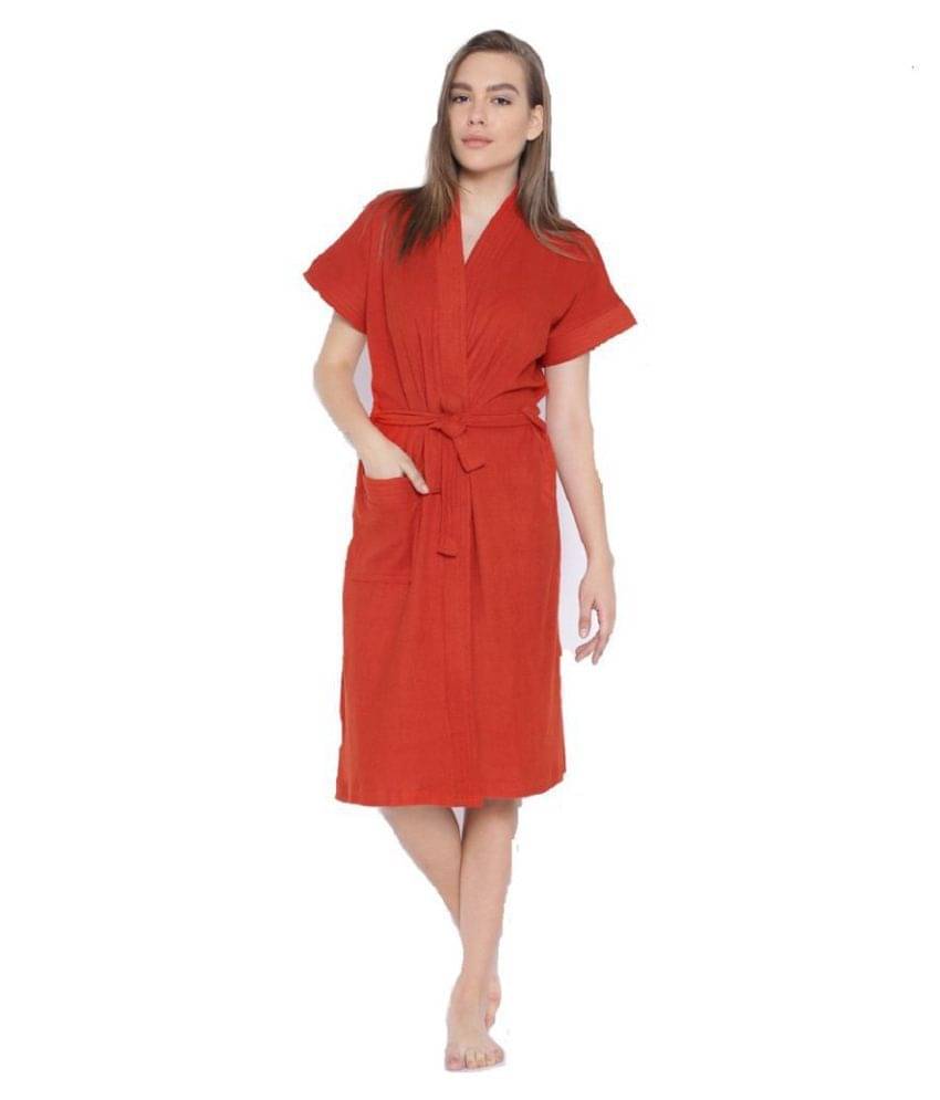    			FeelBlue Single Free Size Bathrobe Red