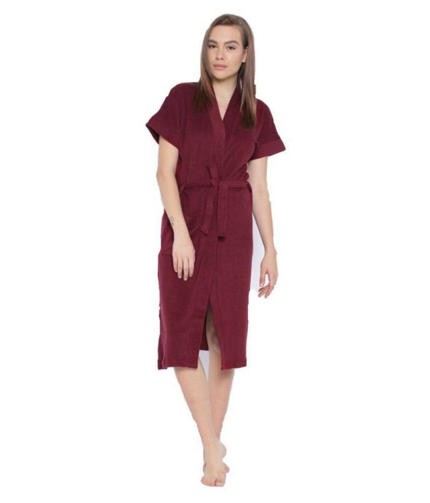     			FeelBlue Single Free Size Bathrobe Maroon