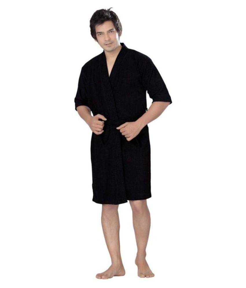     			FeelBlue Single Free Size Bathrobe Black