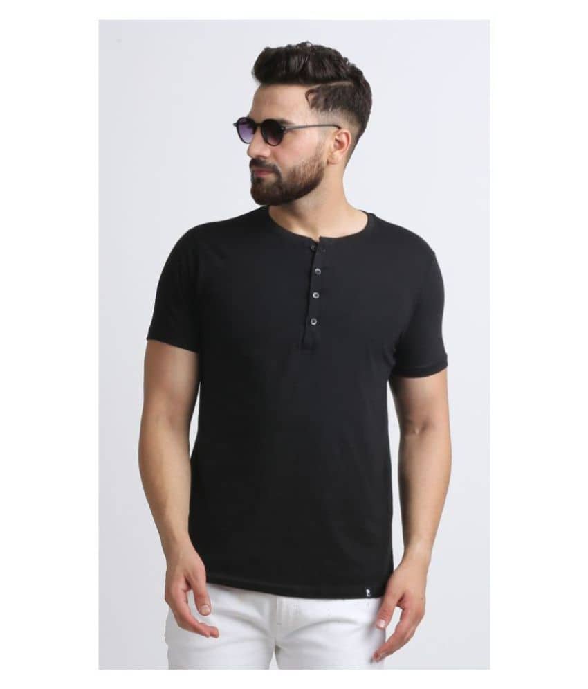 Leotude Pack of 1 Cotton Blend Regular Fit Men's T-Shirt ( Black )