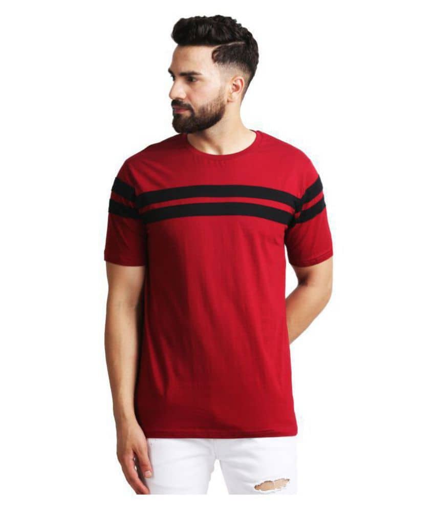 Leotude Pack of 1 Cotton Regular Fit Men's T-Shirt ( Maroon )