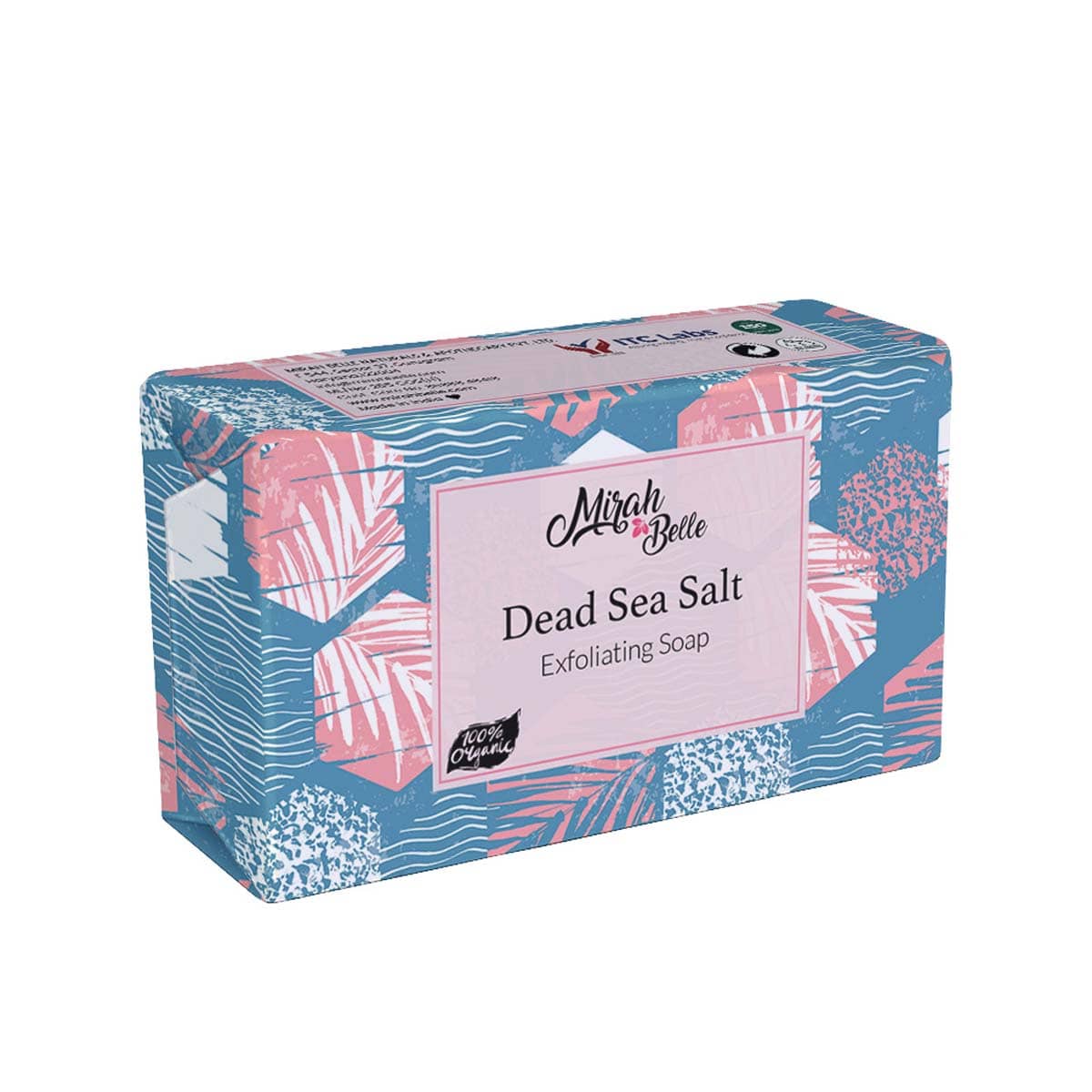 Mirah Belle - Organic Dead Sea Salt Exfoliating Soap 125gm - For Clogged Pores and Dead Skin Removal Handmade Soap