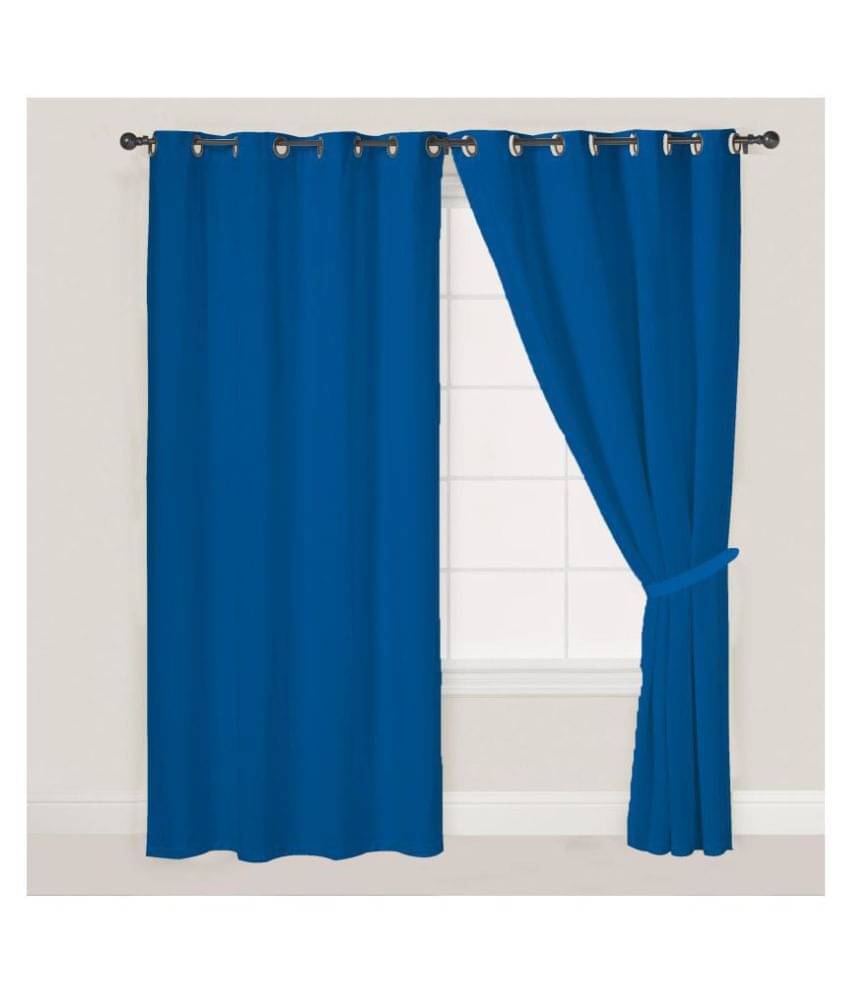 Oasis Hometex Single Door Blackout Room Darkening Eyelet Cotton Curtains Indigo     			Oasis Hometex Single Door Blackout Room Darkening Eyelet Cotton Curtains Indigo