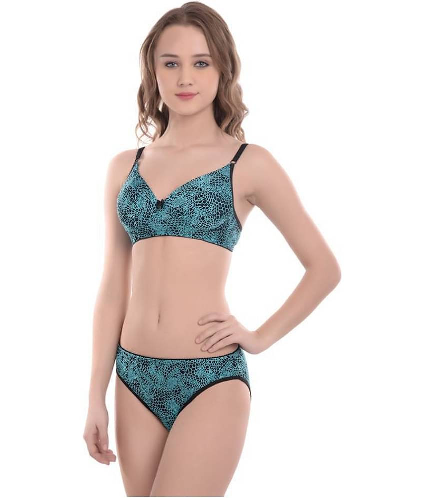 Softskin Pack of 3 Poly Viscose Women's Bra & Panty Set ( Multi Color )