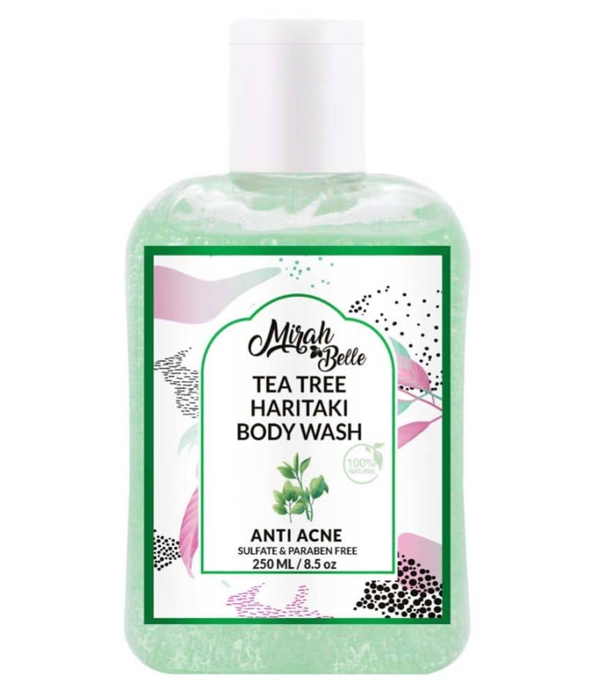 Mirah Belle Tea Tree – Haritaki Anti Acne For Healing Acne, Pimples,Paraben, GMO-Free. Body Wash 250 mL