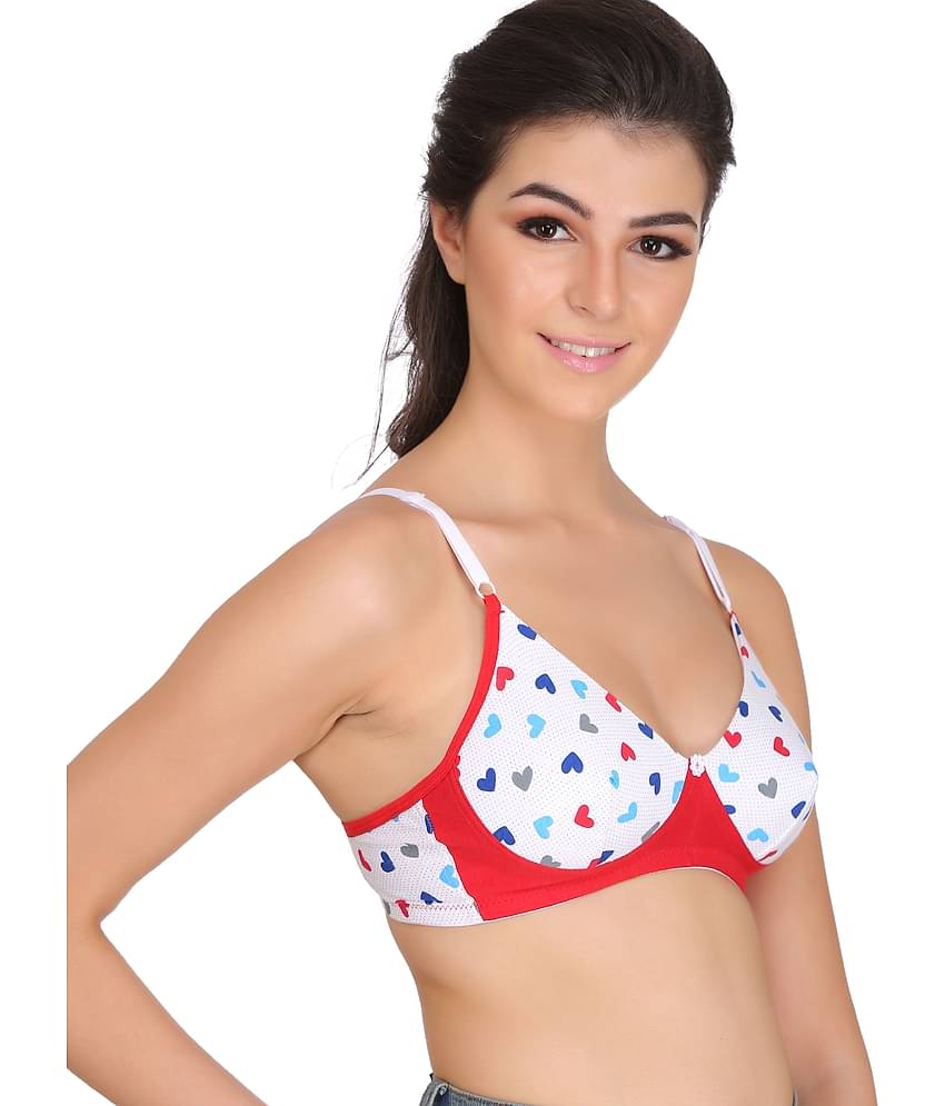 Softskin Pack of 3 Cotton Non Padded Women's Shaping Bra ( Multi Color )