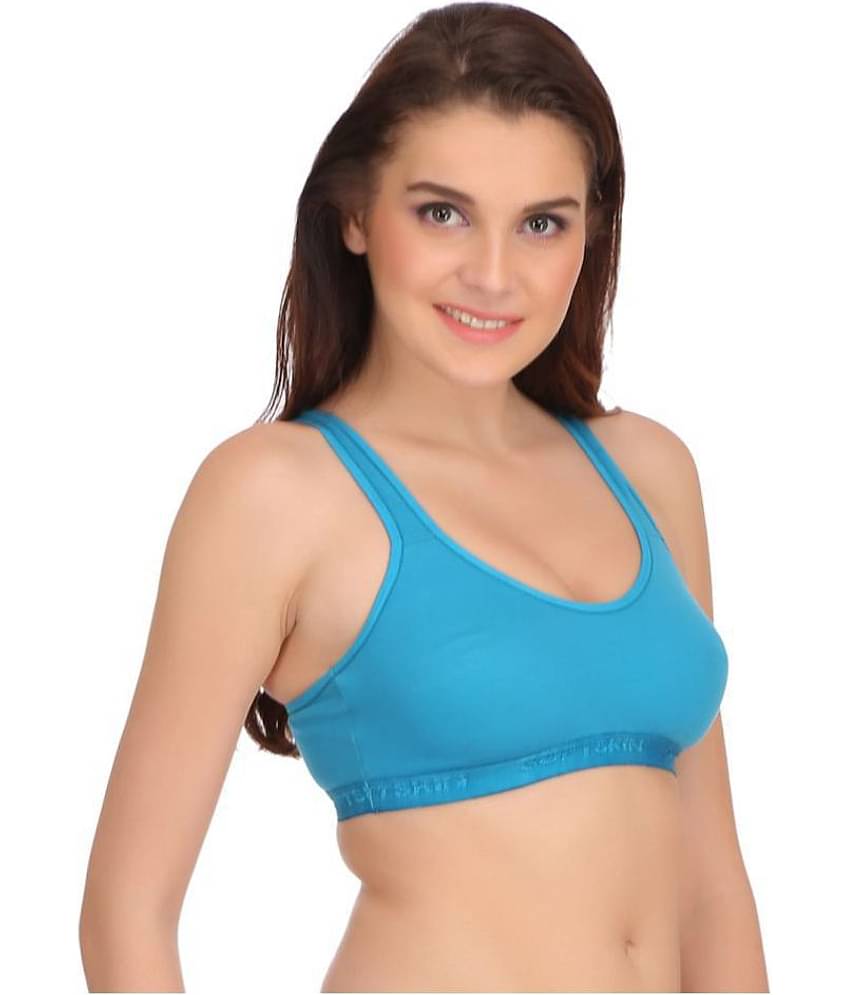 Softskin Pack of 6 Poly Cotton Non Padded Women's Racerback bra ( Multi Color )