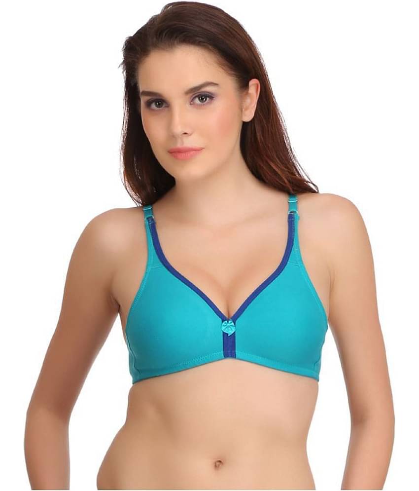 Softskin Pack of 3 Poly Cotton Non Padded Women's Seamless Bra ( Multi Color )