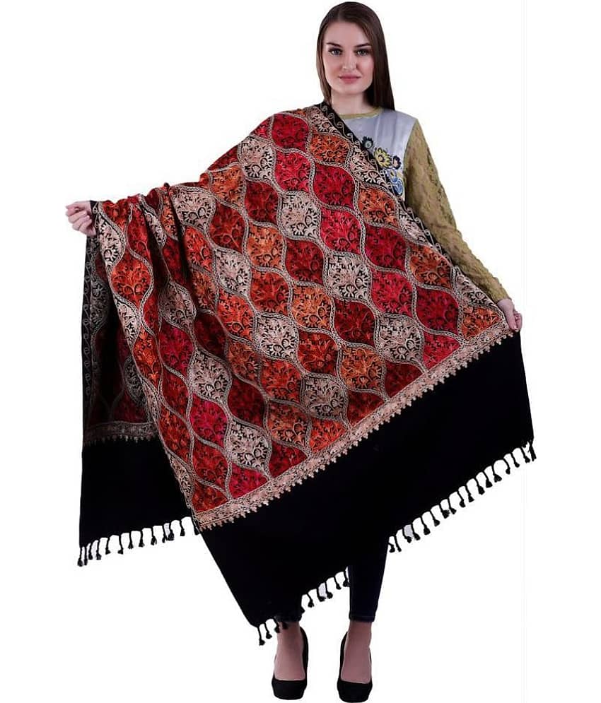 KASHMIRI Black Ari Embroidery Shawl - Dupattas & Shawls | Buy online on ZillyBuy