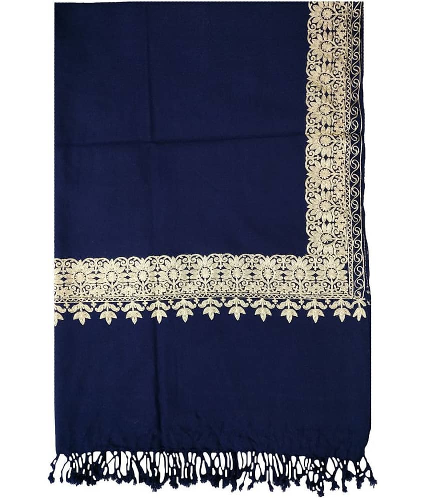 KASHMIRI Navy Sozni embroidery Shawl - Dupattas & Shawls | Buy online on ZillyBuy