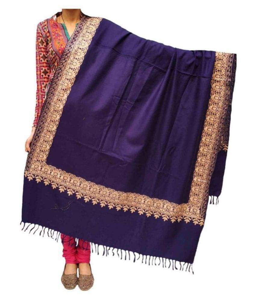     			KASHMIRI Navy Sozni embroidery Shawl