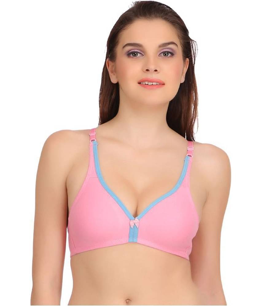 Softskin Pack of 3 Poly Cotton Non Padded Women's Seamless Bra ( Multi Color )