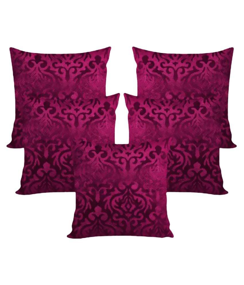     			Belive-Me Set of 5 Velvet Cushion Covers 40X40 cm (16X16)