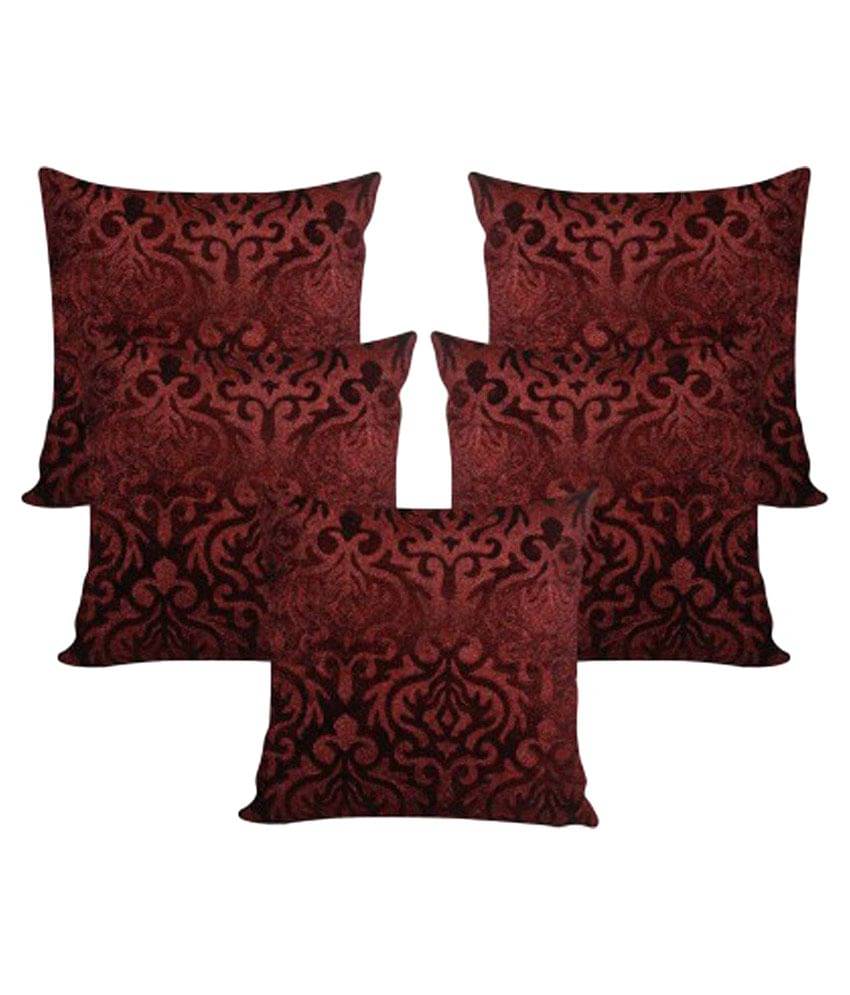     			Belive-Me Set of 5 Velvet Cushion Covers 40X40 cm (16X16)