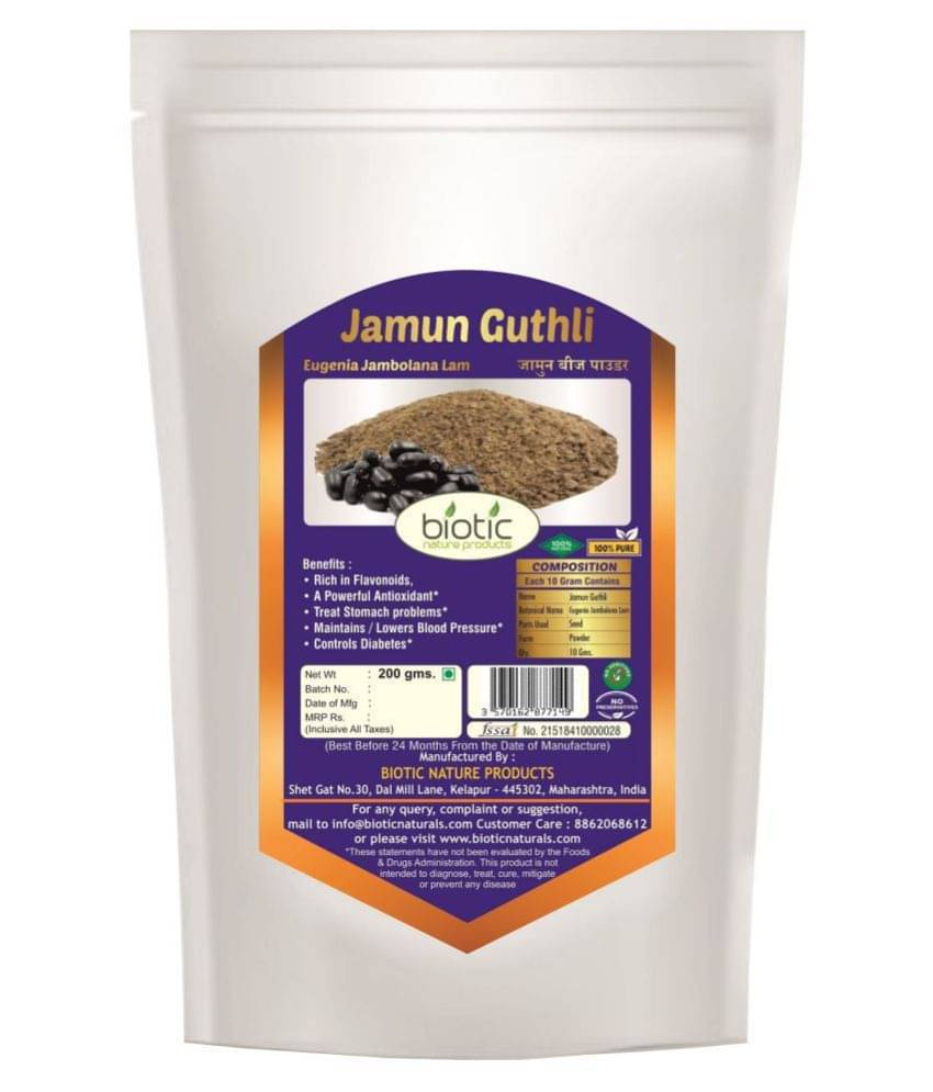     			Biotic Jamun Seed Powder (Jamun Guthli) Jambu Beej Powder Powder 200 gm