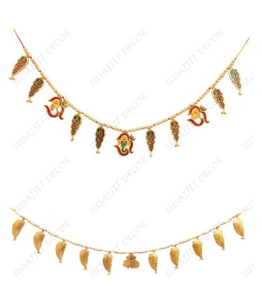 Susajjit Decor Toran/ Bandarwar white metal/ Aluminium Door Hanging Multi - Pack of 2