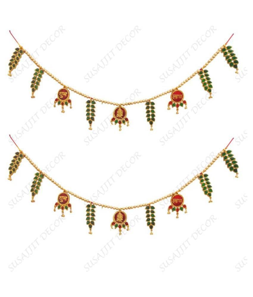 Susajjit Decor Toran/ Bandarwar white metal/ Aluminium Door Hanging Multi - Pack of 2
