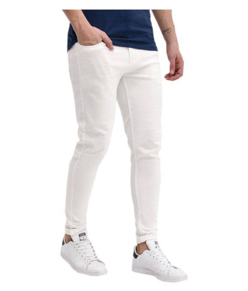     			Calcium - White Cotton Blend Slim Fit Men's Jeans ( Pack of 1 )