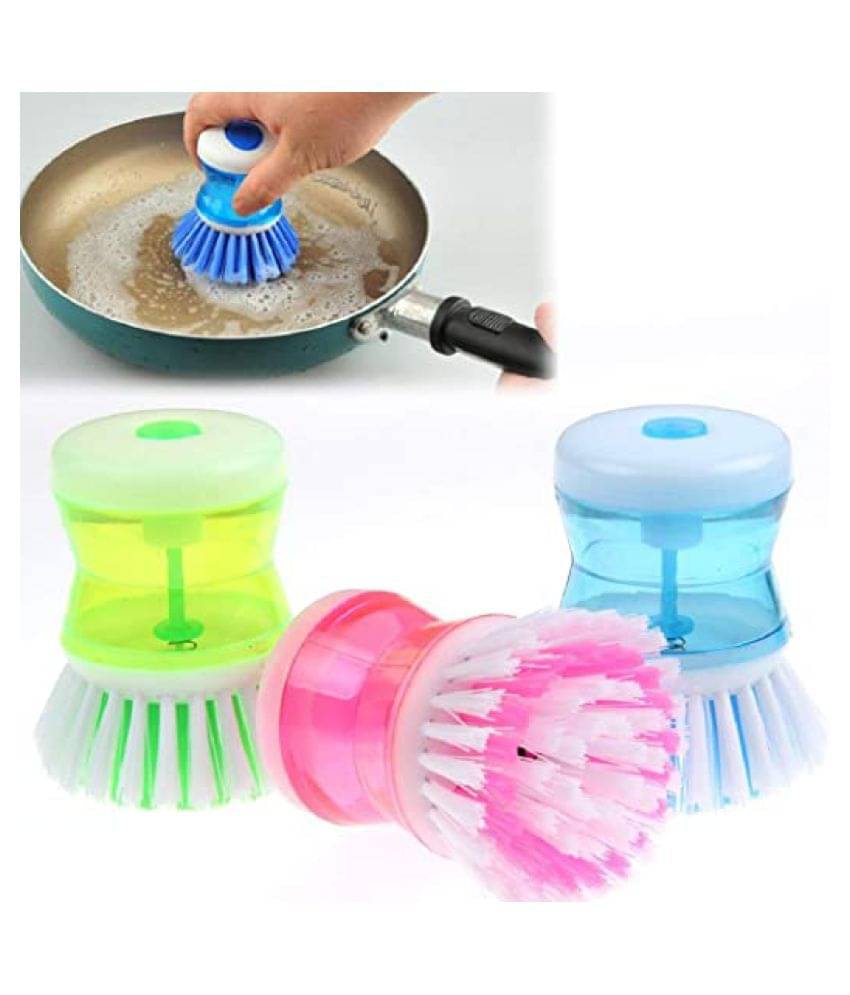     			Liquid Soap Dispensing Cleaning Brush pack of 3