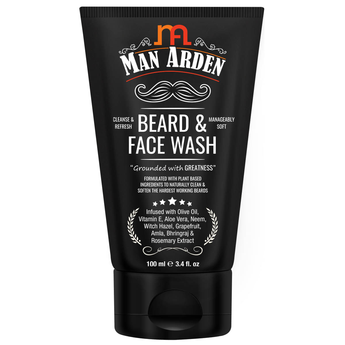     			Man Arden Beard & Face Wash For Men - No Parabens, Sulphate, Silicones - 100mL