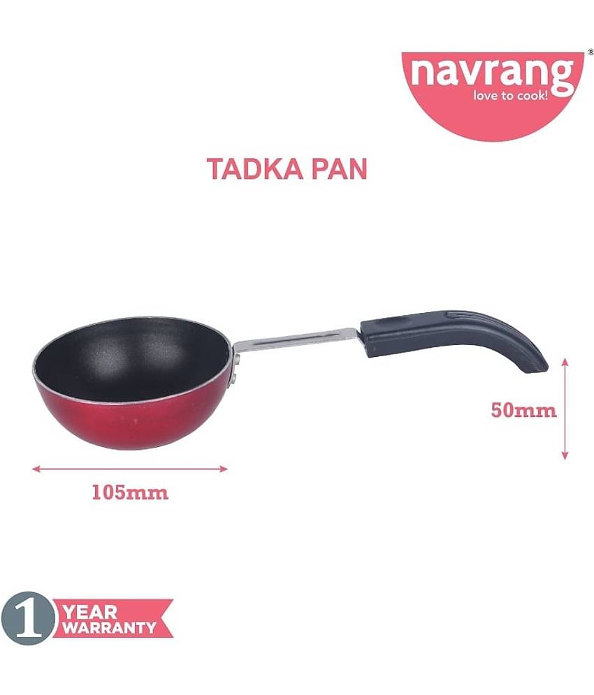 Navrang Nonstick Aluminium 4 PC Cookware Set ,Tawa 275 + Kadai 230 + Tadka Pan + Spatula,Red NON-INDUCTION