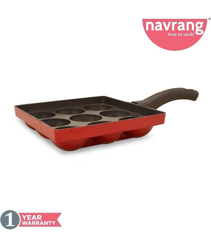 Navrang Mini Appakara 9 Kulies Non-Stick Aluminum Fry Pan 17 cm mL NON-INDUCTION