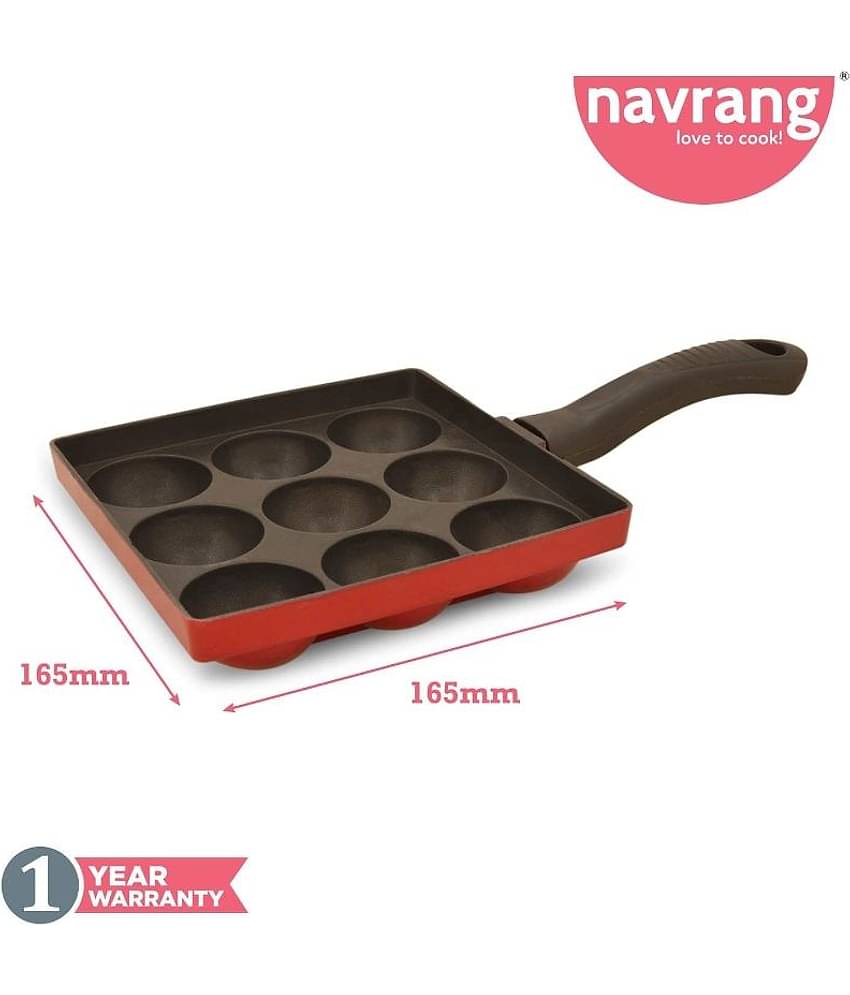 Navrang Mini Appakara 9 Kulies Non-Stick Aluminum Fry Pan 17 cm mL NON-INDUCTION