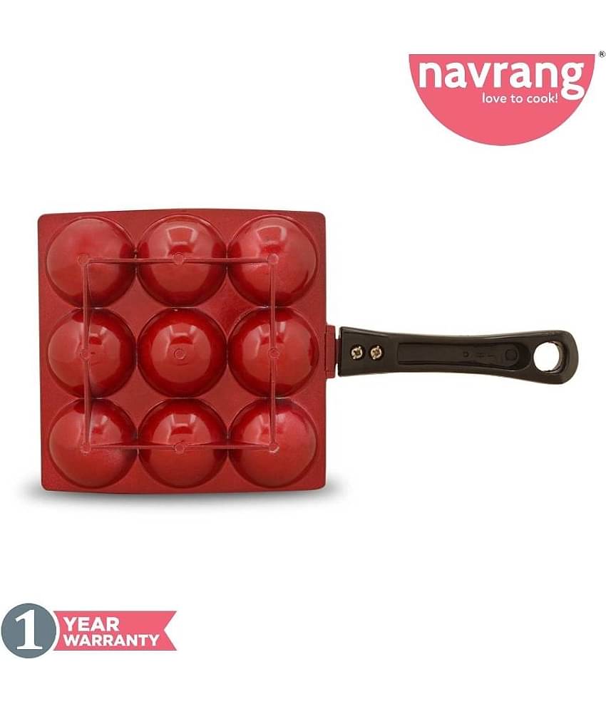 Navrang Mini Appakara 9 Kulies Non-Stick Aluminum Fry Pan 17 cm mL NON-INDUCTION