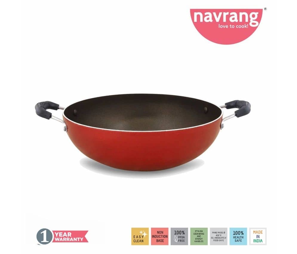 Navrang Economy Small Non-Stick Deep Kadhai 2000mL NON-INDUCTION - Cookware | Buy online on ZillyBuy