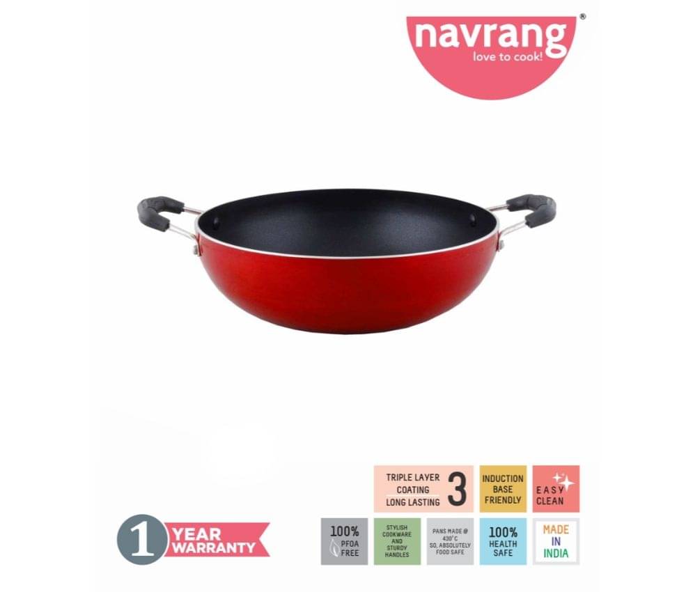 Navrang Induction Friendly Non-Stick Kadai 240,2200 ml Navrang Induction Friendly Non-Stick Kadai 240,2200 ml