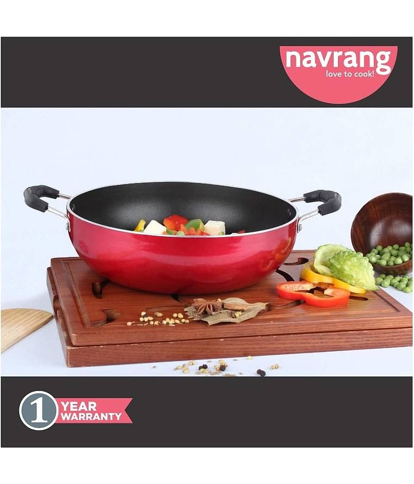 Navrang Medium Non-Stick Deep Kadhai 2200 mL NON-INDUCTION
