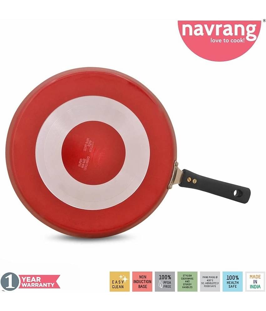 Navrang Non Stick Aluminium Tawa Economy, 2.6mm, Red -Non Induction