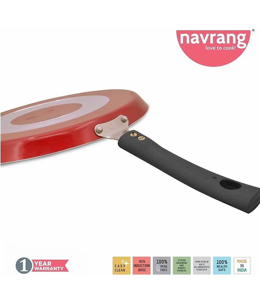 Navrang Non Stick Aluminium Tawa Economy, 2.6mm, Red -Non Induction