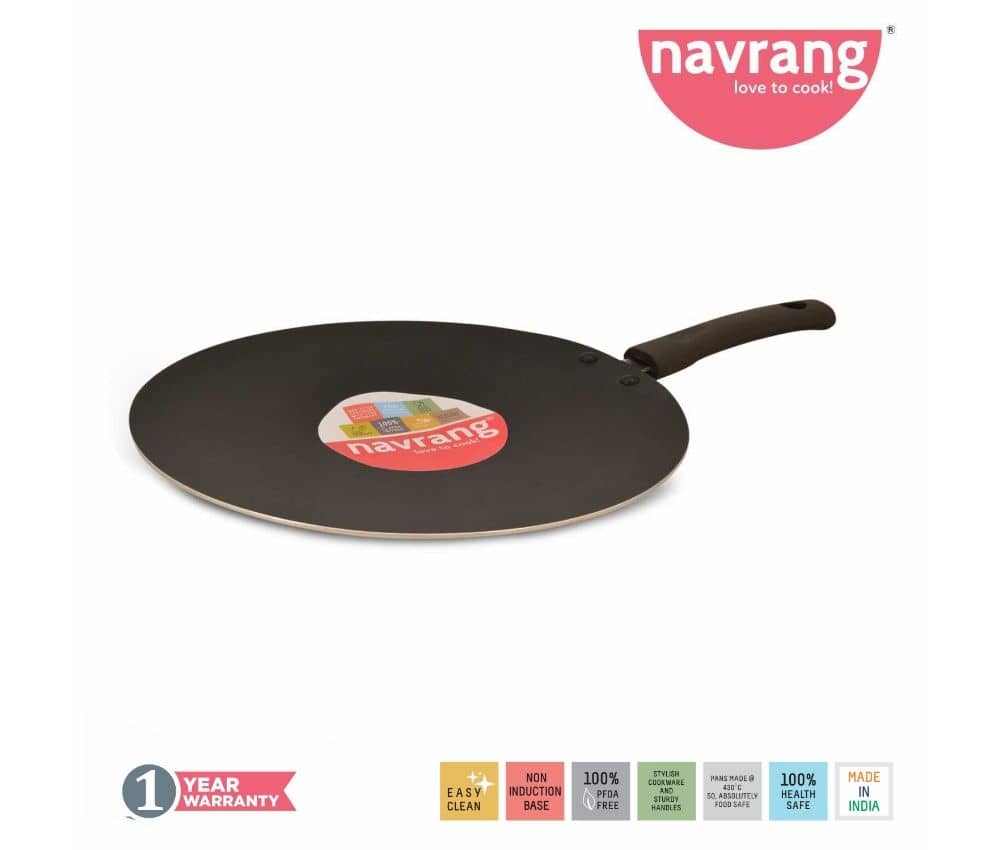 Navrang Non Stick Aluminium Medium Curved Tawa 275 NON-INDUCTION - Cookware | Buy online on ZillyBuy
